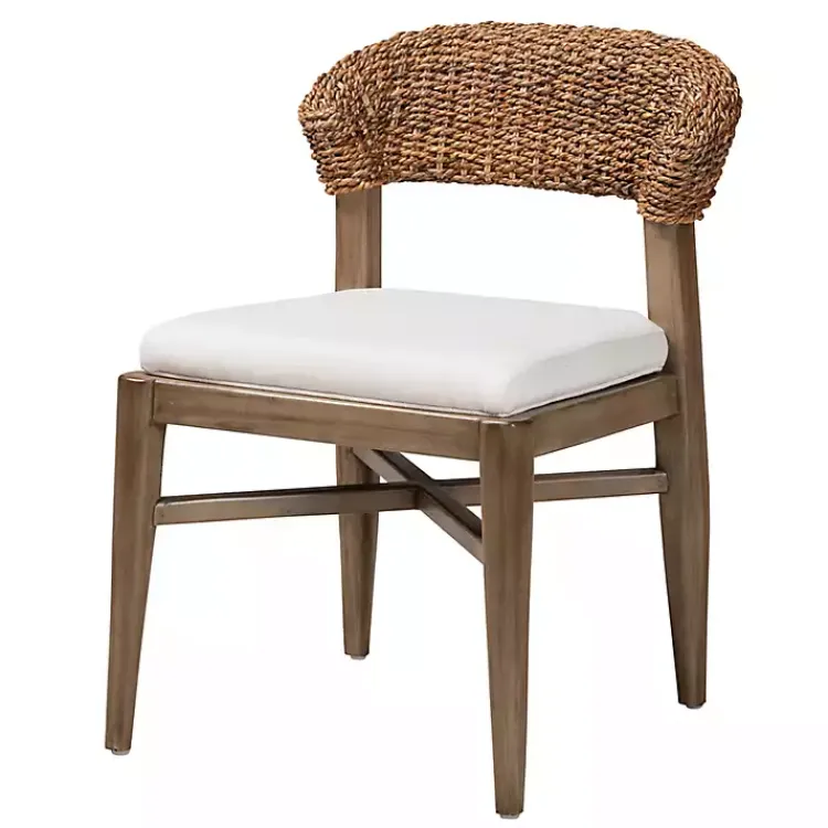 Dining Chairs-Kirklands Home Woven Rattan Modern Bohemian Dining Chair White