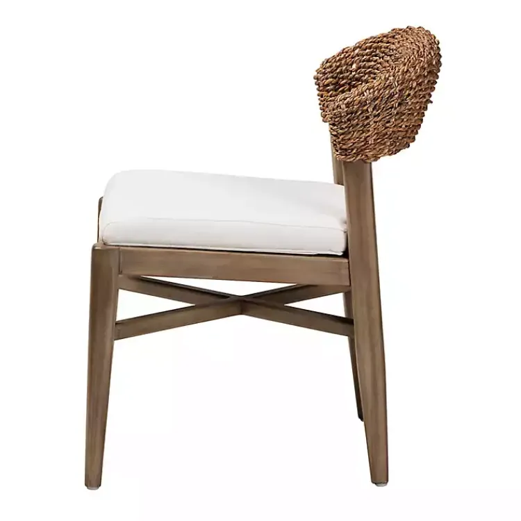 Dining Chairs-Kirklands Home Woven Rattan Modern Bohemian Dining Chair White
