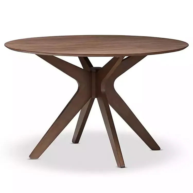 Dining Tables-Kirklands Home Walnut Round Monte Dining Table Brown