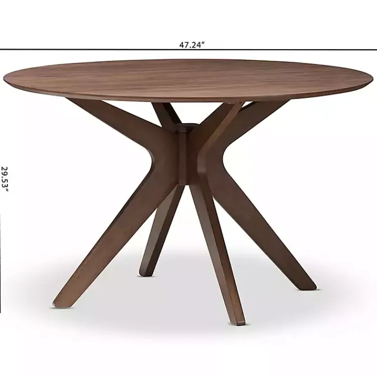 Dining Tables-Kirklands Home Walnut Round Monte Dining Table Brown