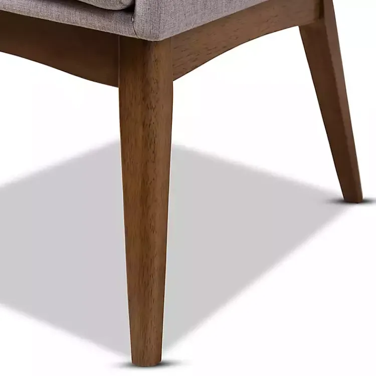 Dining Chairs-Kirklands Home Upholstered Walnut Dining Chairs, Set of 2 Gray