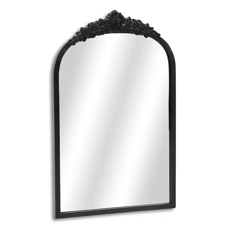 Decorative Mirrors-Kirklands Home Everlaine Modern Victorian Wall Mirror Black