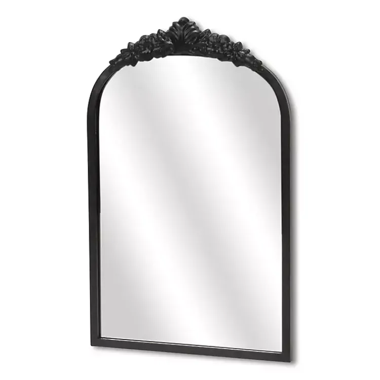 Decorative Mirrors-Kirklands Home Everlaine Modern Victorian Wall Mirror Black