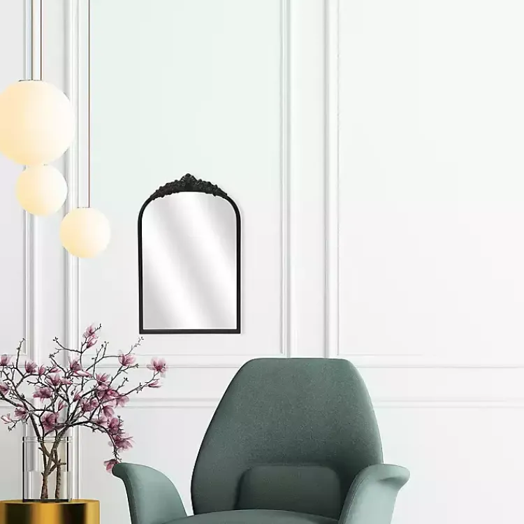 Decorative Mirrors-Kirklands Home Everlaine Modern Victorian Wall Mirror Black