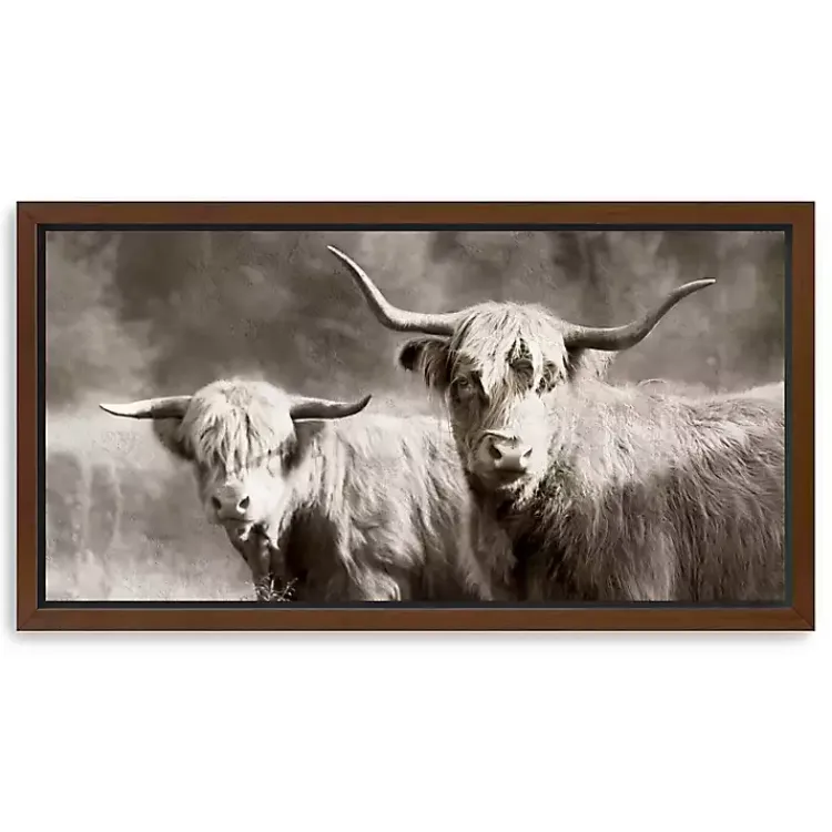 Canvas Art-Kirklands Home Sepia Hairy Highland Framed Canvas Art Print