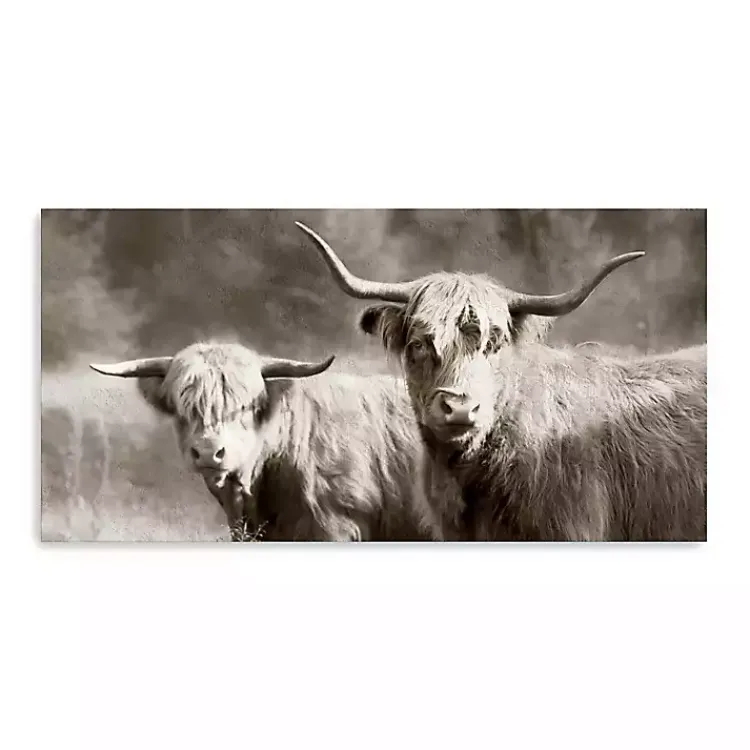 Canvas Art-Kirklands Home Sepia Hairy Highland Canvas Art Print