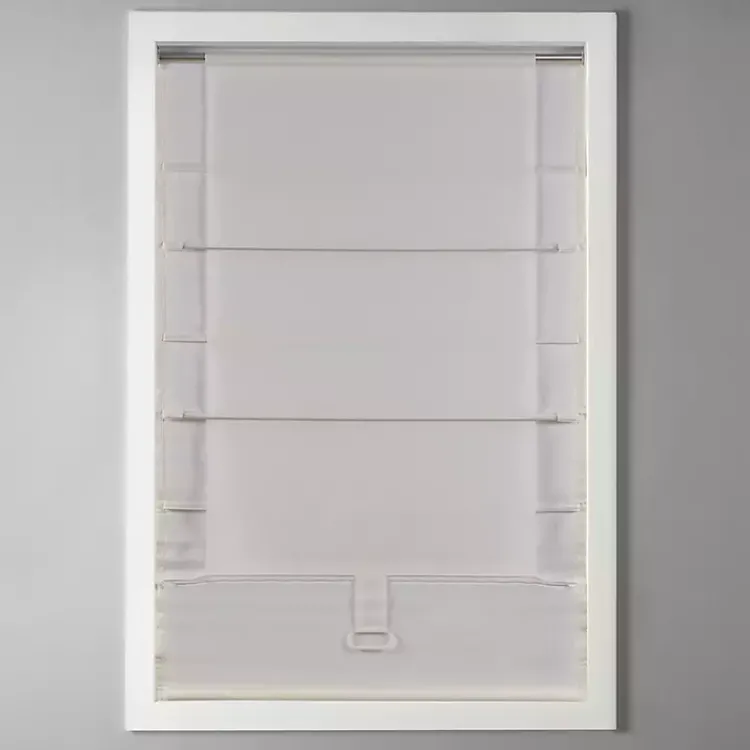 Curtains & Drapes-Kirklands Home Faux Silk Room Darkening Roman Shade, 33 in. Ivory