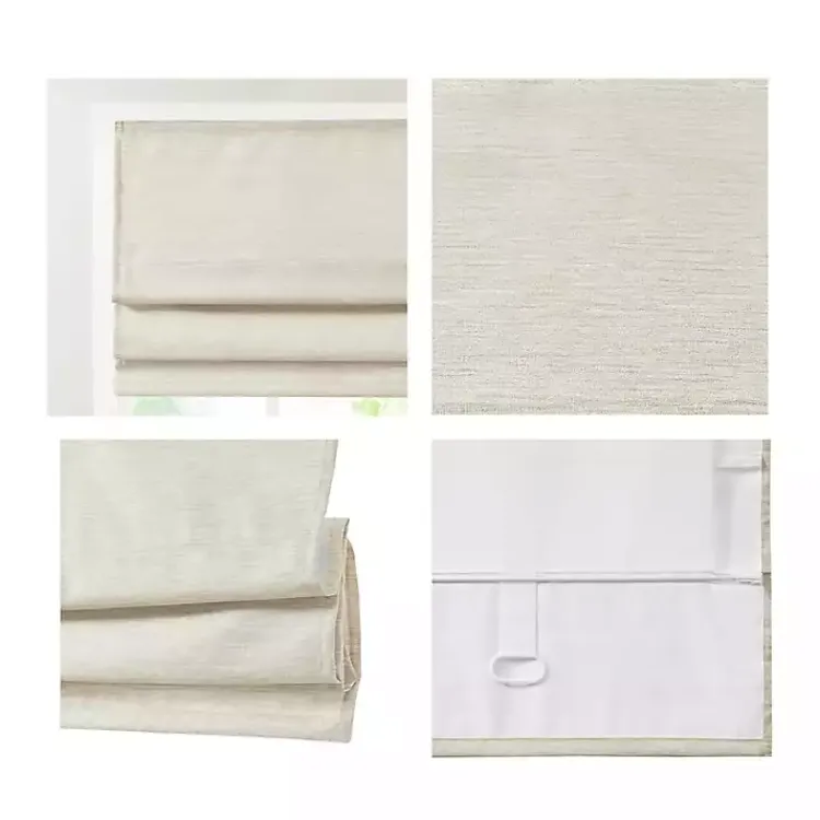 Curtains & Drapes-Kirklands Home Faux Silk Room Darkening Roman Shade, 33 in. Ivory