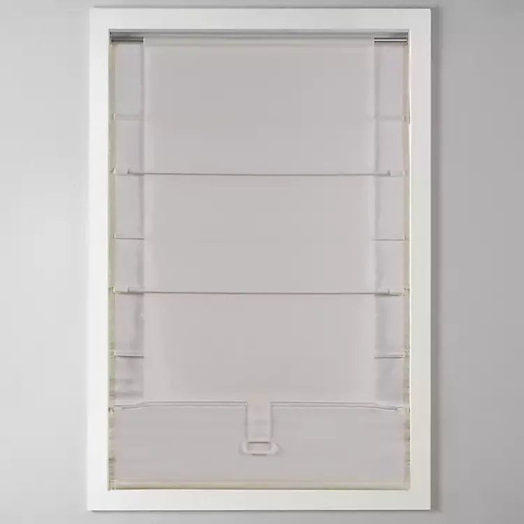 Curtains & Drapes-Kirklands Home Faux Silk Room Darkening Roman Shade, 33 in. Tan