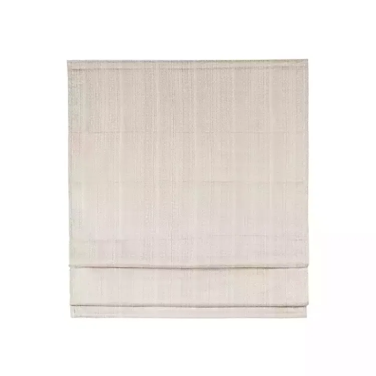 Curtains & Drapes-Kirklands Home Basketweave Cordless Roman Shade, 31 in. Ivory