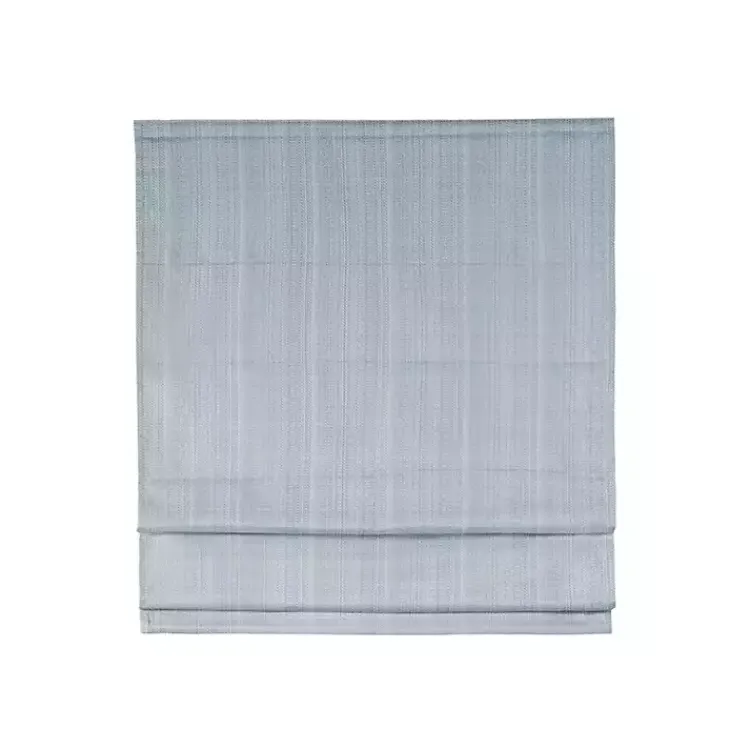 Curtains & Drapes-Kirklands Home Basketweave Cordless Roman Shade, 35 in. Blue