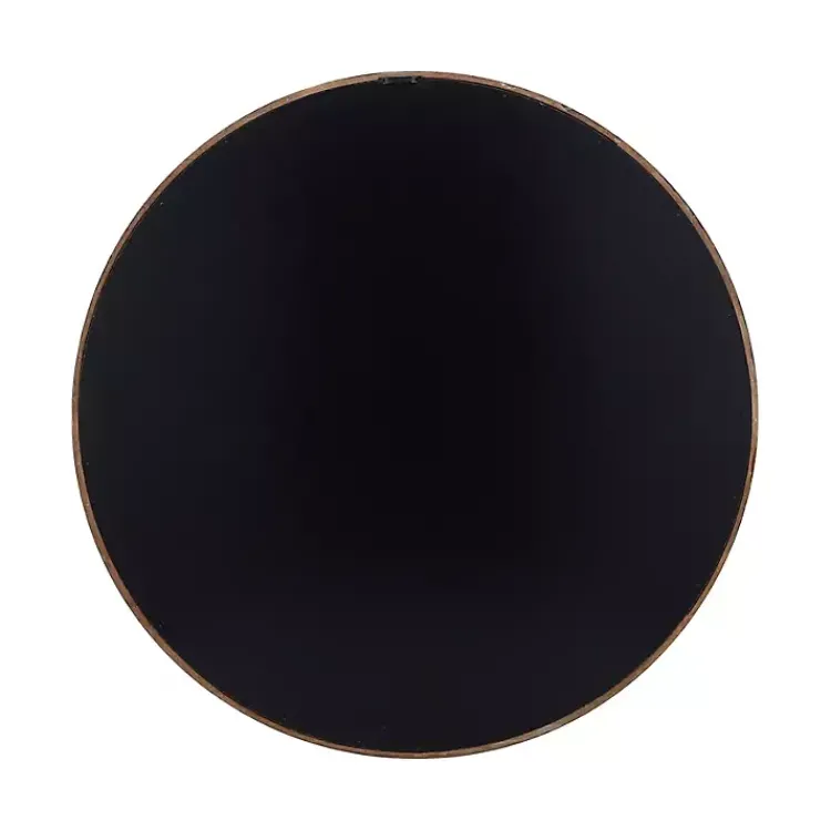 Decorative Mirrors-Kirklands Home Brown Fir Wood Round Wall Mirror