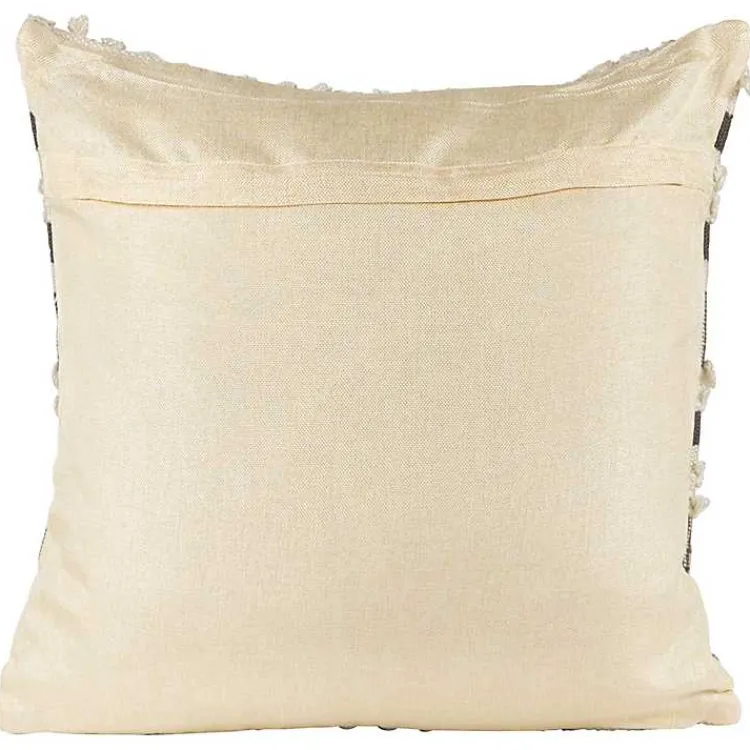 Outdoor Cushions & Pillows-Kirklands Home Gray and Cream Striped Indoor/Outdoor Pillow