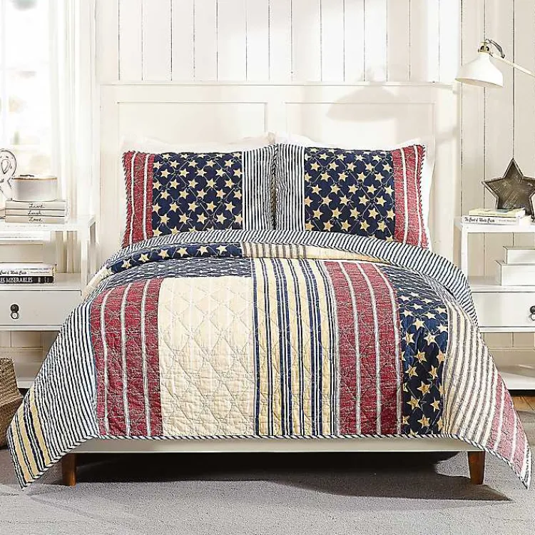 Quilts-Kirklands Home Stars and Striped Patch 3-pc. King Quilt Set