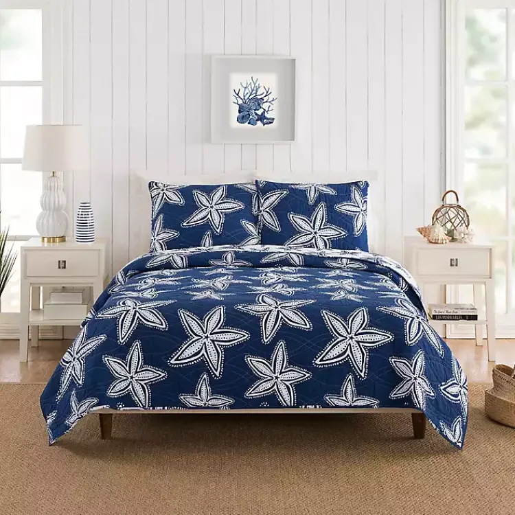 Quilts-Kirklands Home Navy Sea Star 2-pc. Twin Quilt Set