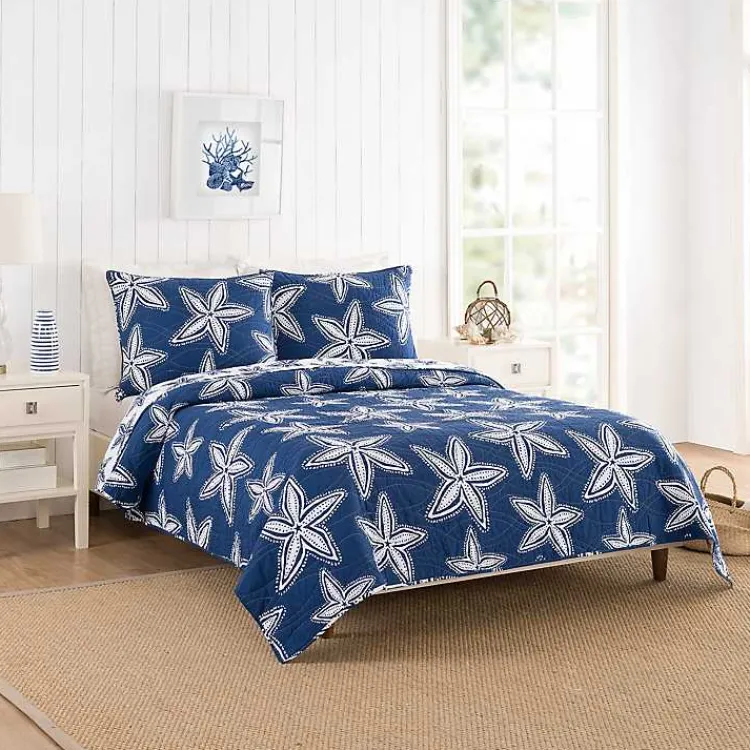 Quilts-Kirklands Home Navy Sea Star 2-pc. Twin Quilt Set