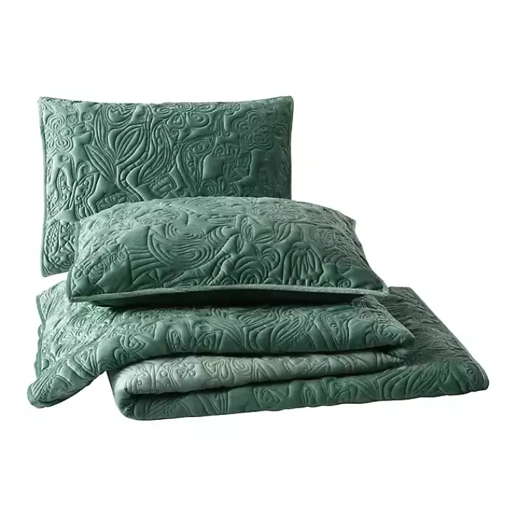 Quilts-Kirklands Home Secret Garden 3-pc. Full/Queen Quilt Set Green