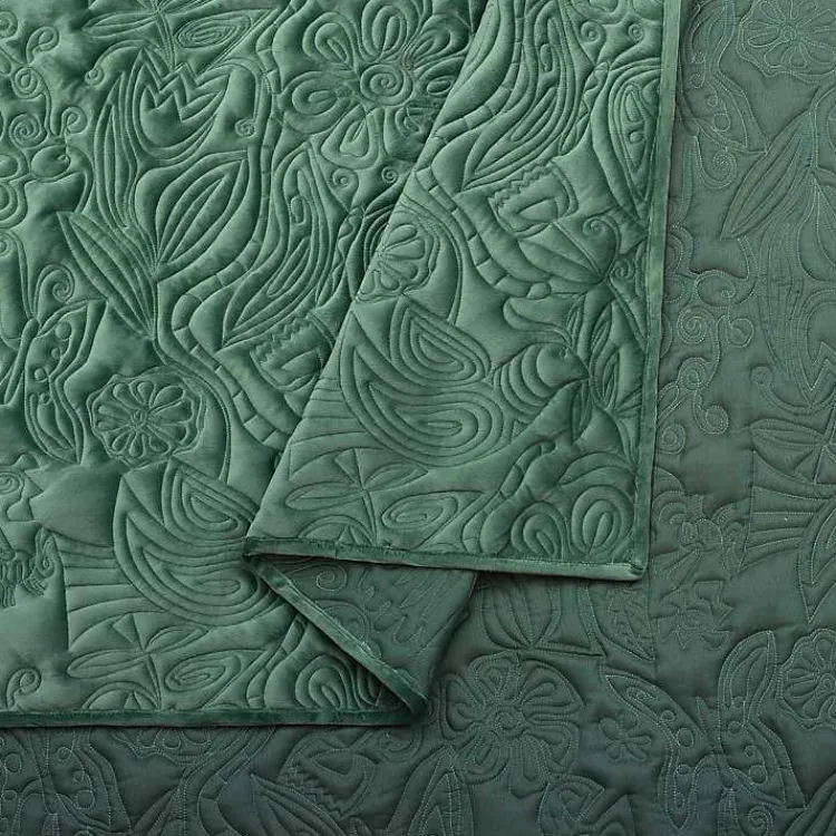 Quilts-Kirklands Home Secret Garden 3-pc. Full/Queen Quilt Set Green