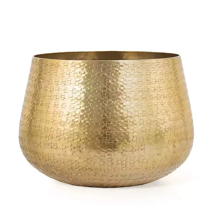 Planters-Kirklands Home Hammered Metal Retta Planter Gold