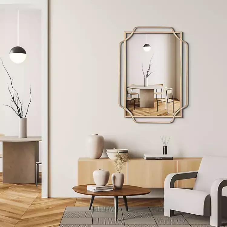 Decorative Mirrors-Kirklands Home Amir Bronze Metal Wall Mirror