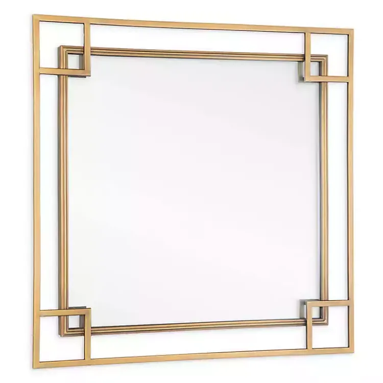 Decorative Mirrors-Kirklands Home Mavis Bronze Open Square Frame Wall Mirror