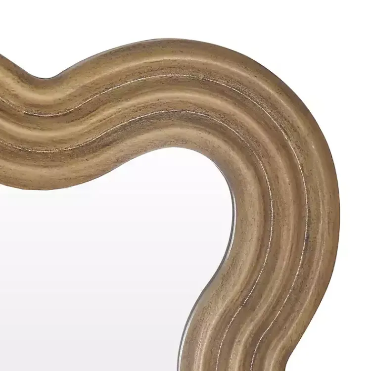Decorative Mirrors-Kirklands Home Brown Wood Wavy Adria Wall Mirror