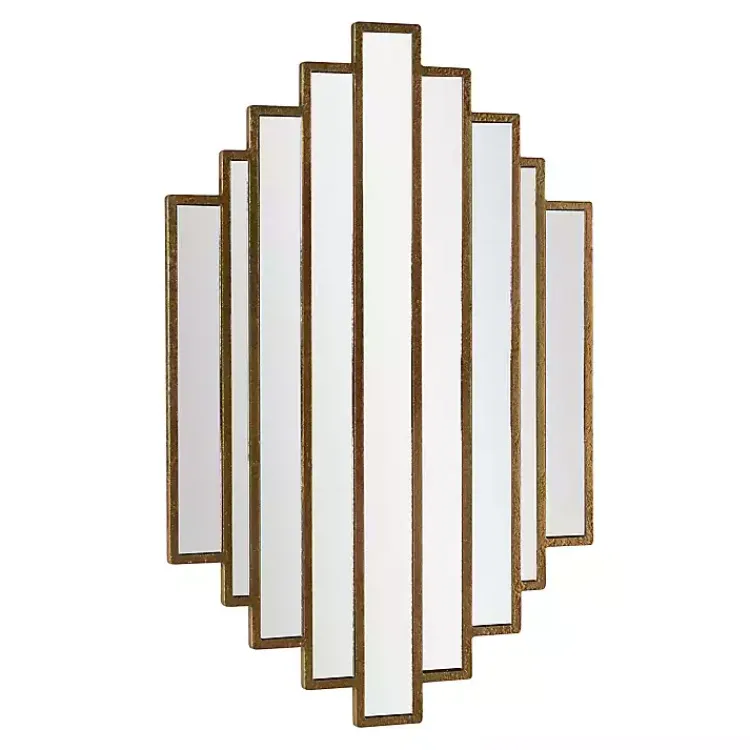 Decorative Mirrors-Kirklands Home Briggs Gold Metal Panels Wall Mirror
