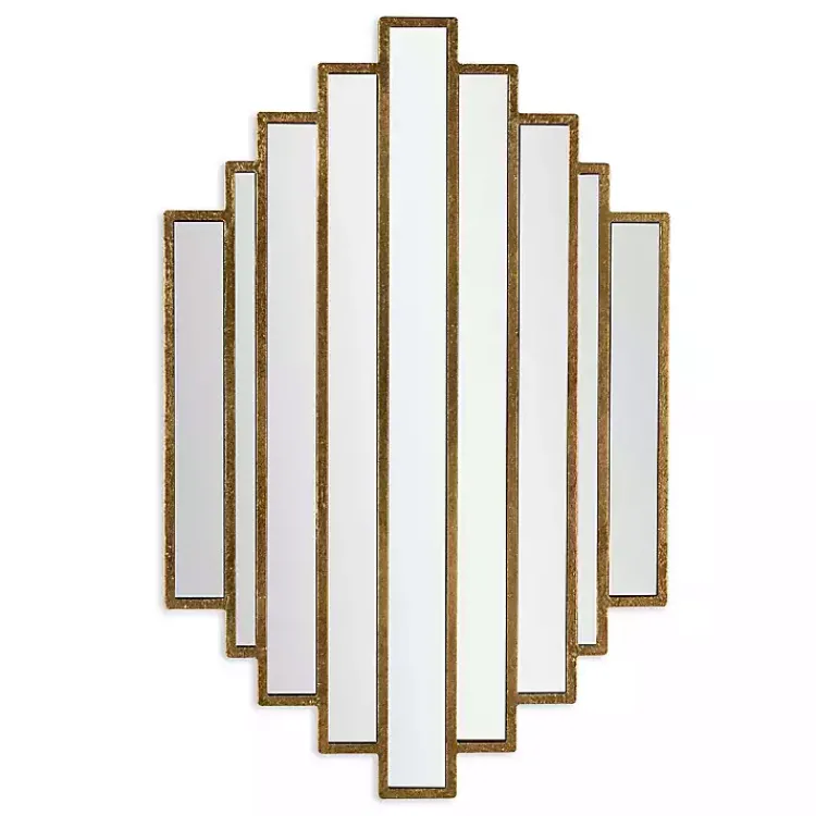 Decorative Mirrors-Kirklands Home Briggs Gold Metal Panels Wall Mirror