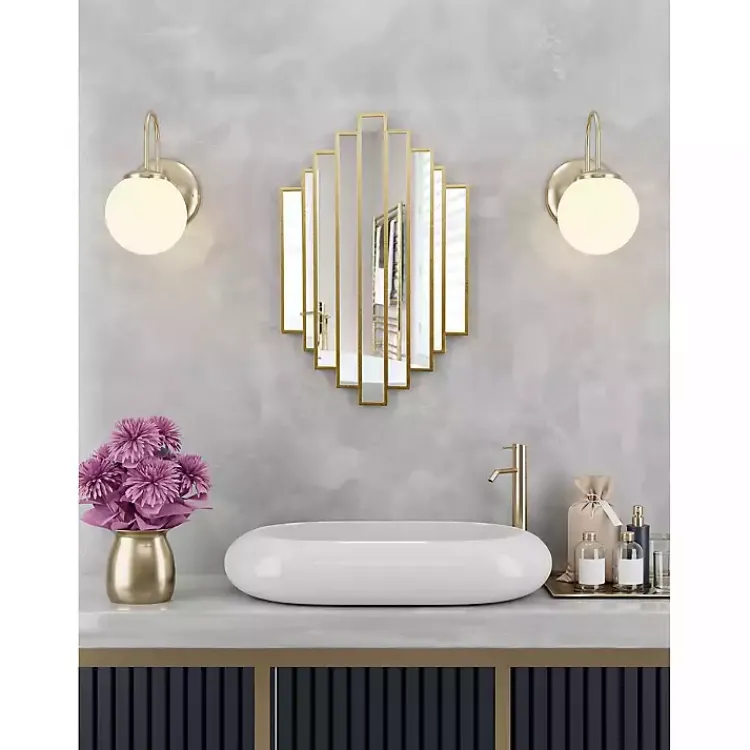 Decorative Mirrors-Kirklands Home Briggs Gold Metal Panels Wall Mirror
