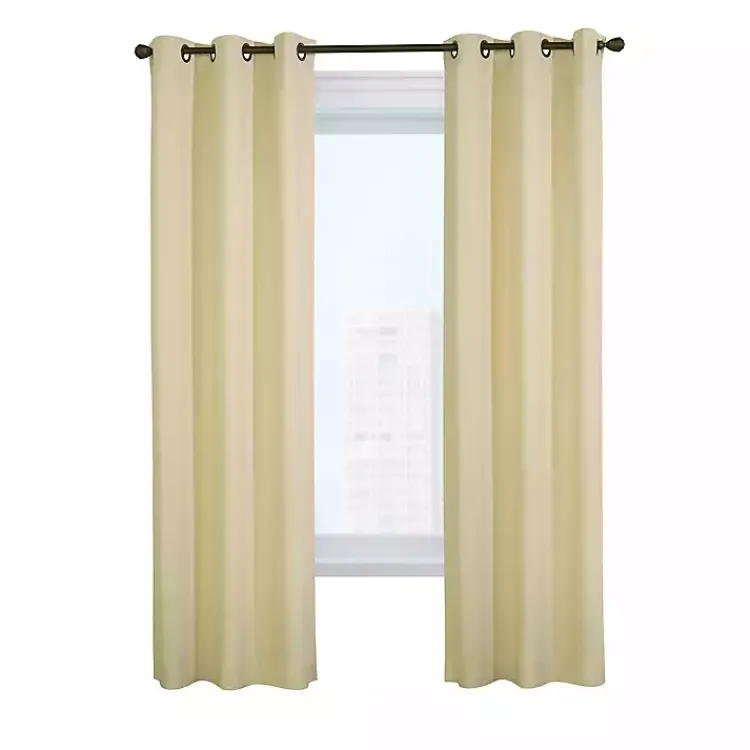 Curtains & Drapes-Kirklands Home Natural Room Darkening Curtain Panel Set, 63 in. Tan