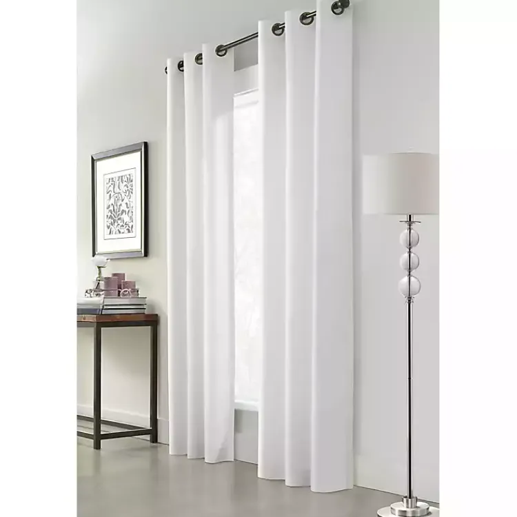 Curtains & Drapes-Kirklands Home Room Darkening Curtain Panel Set, 63 in. White