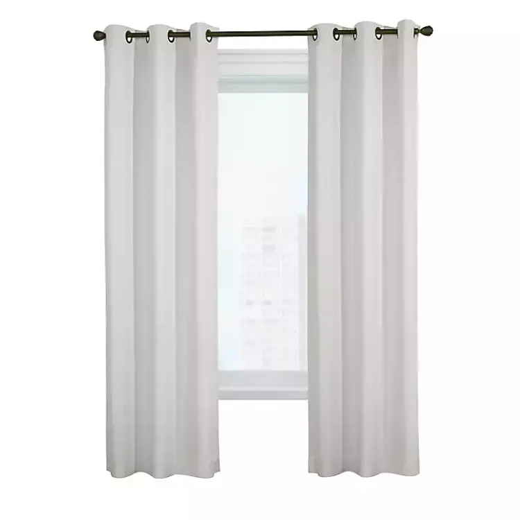 Curtains & Drapes-Kirklands Home Room Darkening Curtain Panel Set, 63 in. White