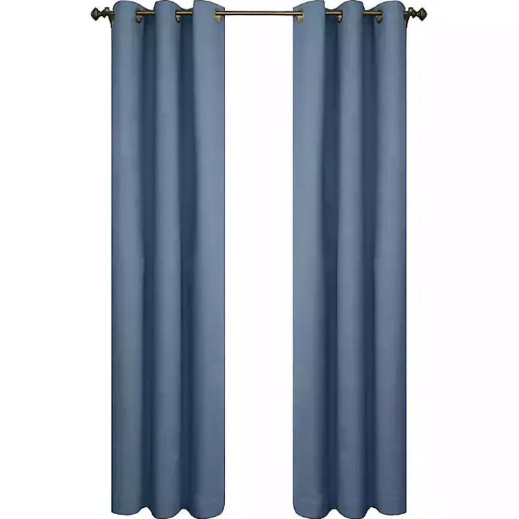 Curtains & Drapes-Kirklands Home Room Darkening Curtain Panel Set, 72 in. Blue