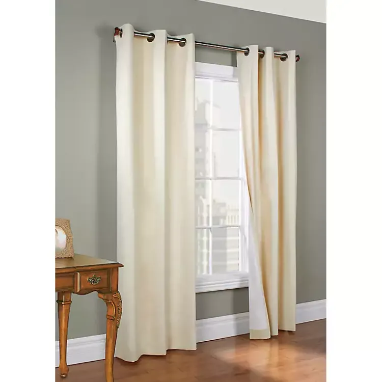 Curtains & Drapes-Kirklands Home Natural Room Darkening Curtain Panel Set, 72 in. Tan