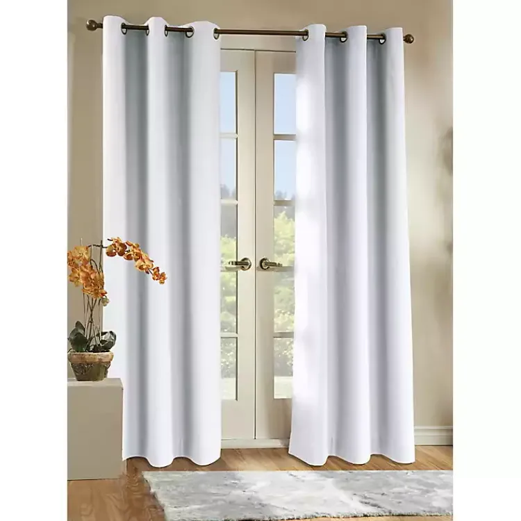 Curtains & Drapes-Kirklands Home Room Darkening Curtain Panel Set, 72 in. White
