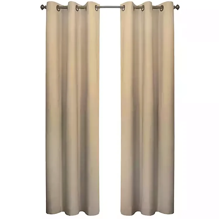 Curtains & Drapes-Kirklands Home Khaki Room Darkening Curtain Panel Set, 84 in. Tan