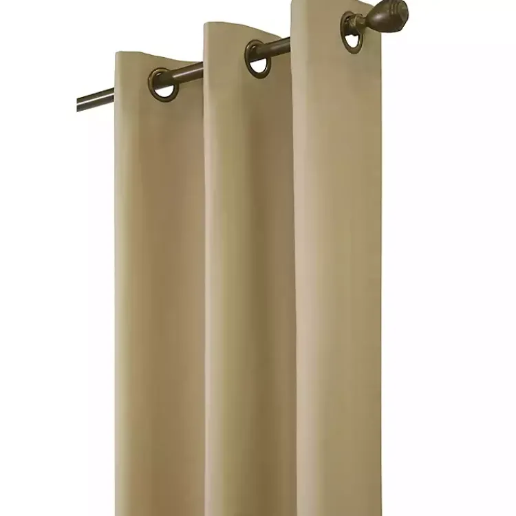 Curtains & Drapes-Kirklands Home Khaki Room Darkening Curtain Panel Set, 84 in. Tan