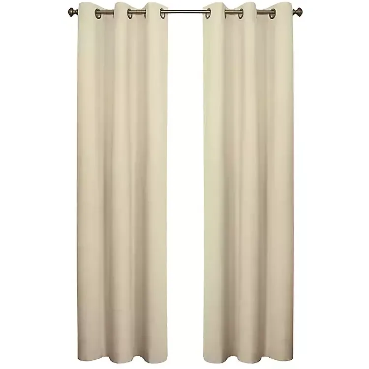 Curtains & Drapes-Kirklands Home Natural Room Darkening Curtain Panel Set, 95 in. Tan