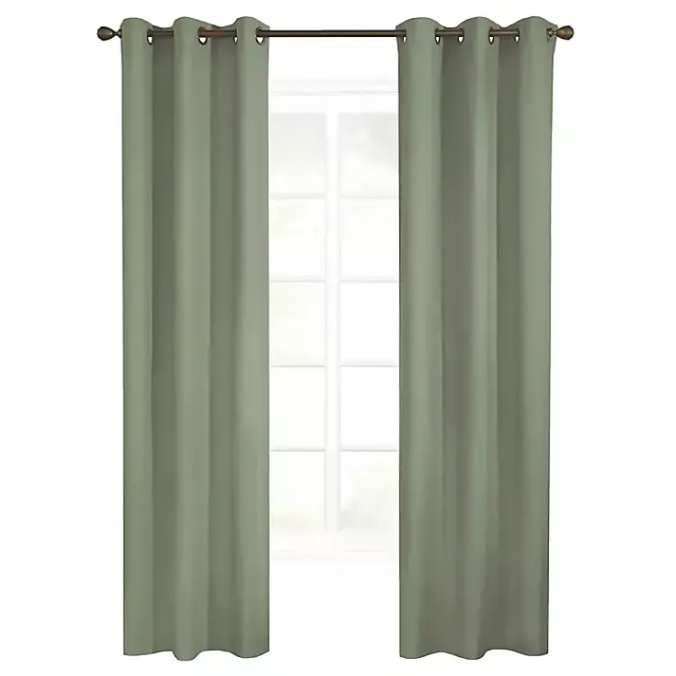 Curtains & Drapes-Kirklands Home Sage Room Darkening Curtain Panel Set, 95 in. Green