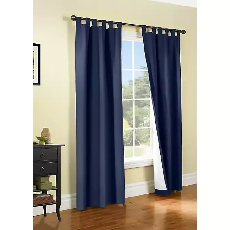 Curtains & Drapes-Kirklands Home Navy Weathermate Blackout Curtain Panel, 63 in. Blue