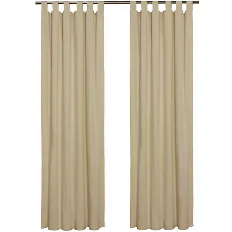 Curtains & Drapes-Kirklands Home Taupe Weathermate Curtain Panel, 72 in. Tan