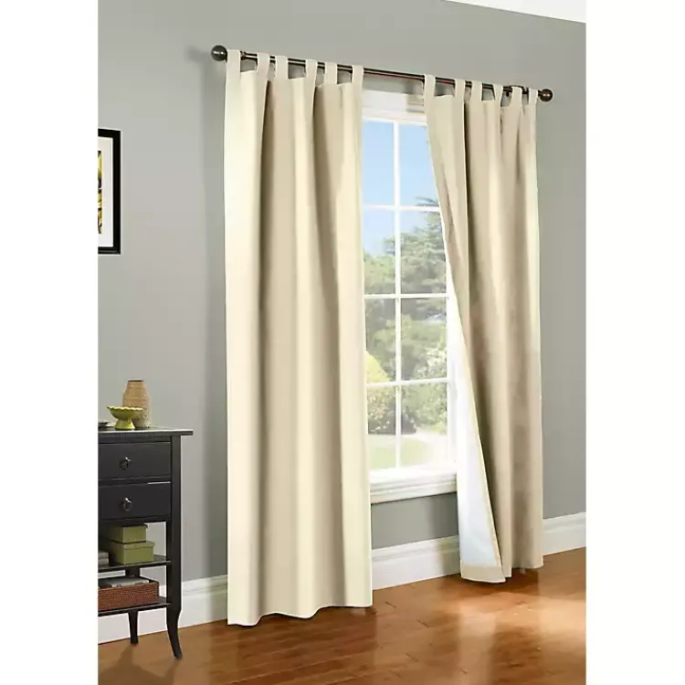 Curtains & Drapes-Kirklands Home Cream Weathermate Curtain Panel, 72 in Ivory