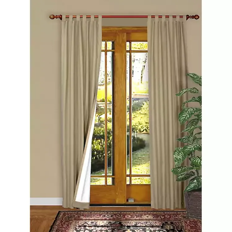 Curtains & Drapes-Kirklands Home Taupe Weathermate Blackout Curtain Panel, 95 in. Tan