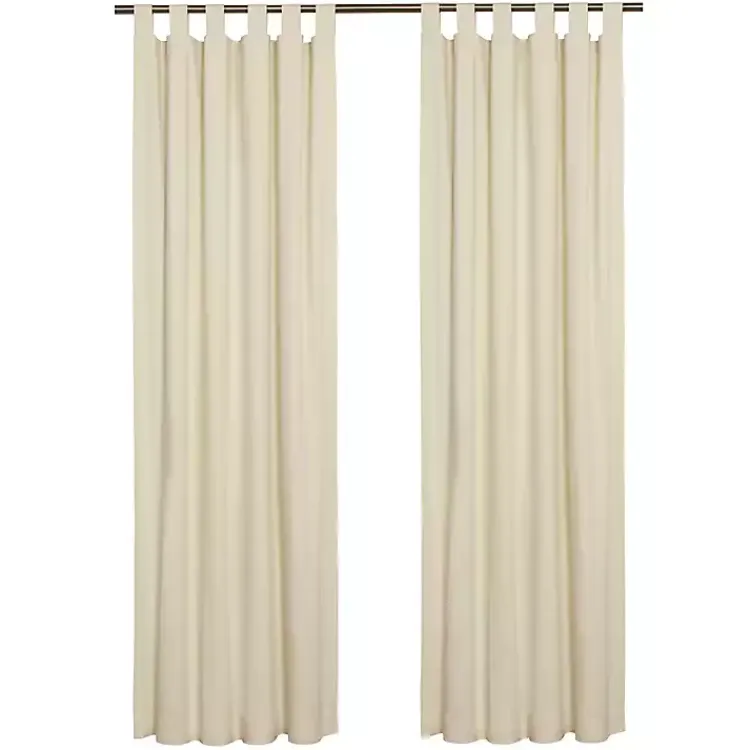 Curtains & Drapes-Kirklands Home Cream Weathermate Blackout Curtain Panel, 95 in. Tan