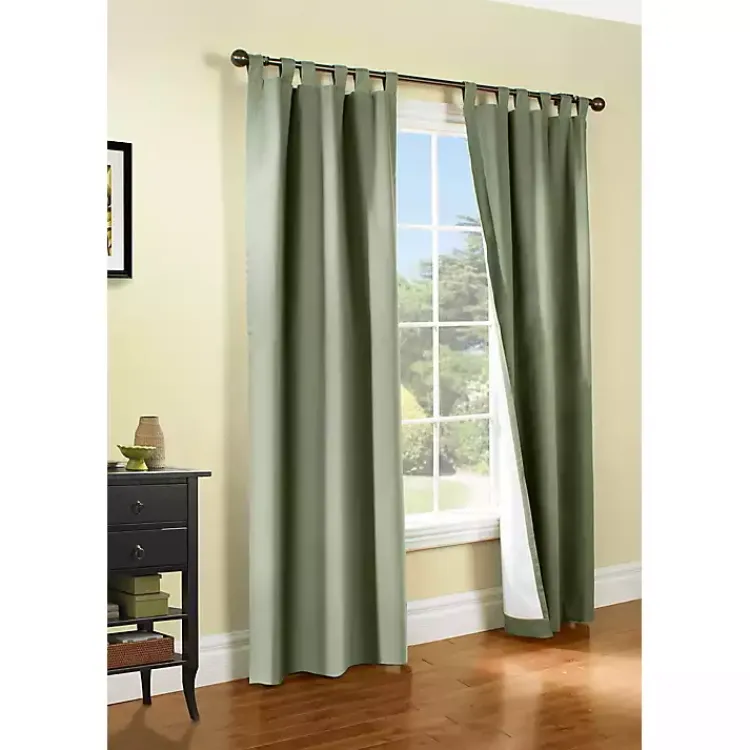 Curtains & Drapes-Kirklands Home Sage Weathermate Blackout Curtain Panel, 95 in. Green
