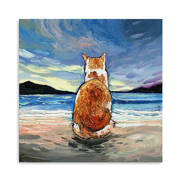 Canvas Art-Kirklands Home Tabby Cat Beach Days Canvas Art Print