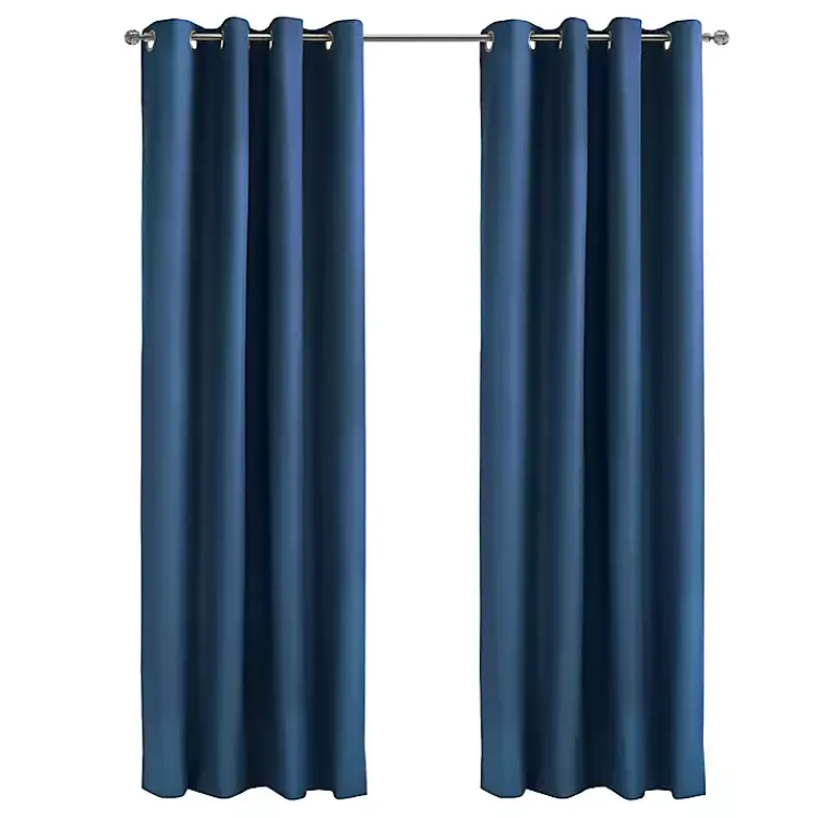 Curtains & Drapes-Kirklands Home Navy Alpine Blackout Curtain Panel, 108 in. Blue