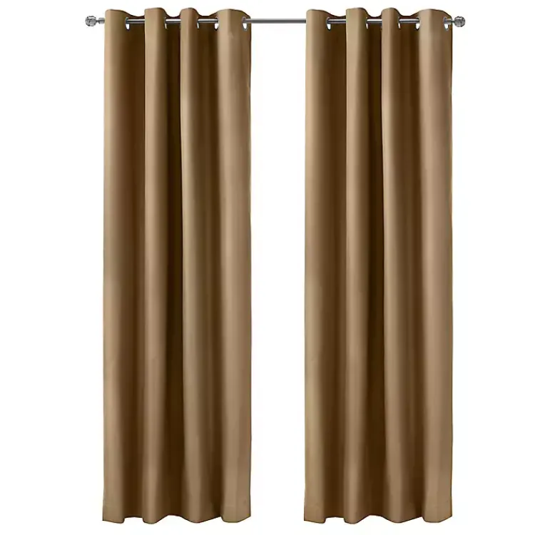 Curtains & Drapes-Kirklands Home Taupe Alpine Blackout Curtain Panel, 84 in. Tan