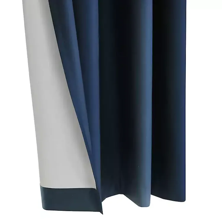 Curtains & Drapes-Kirklands Home Navy Alpine Blackout Curtain Panel, 95 in. Blue
