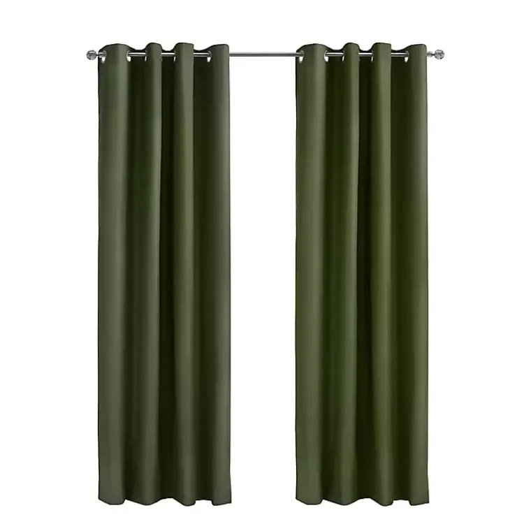 Curtains & Drapes-Kirklands Home Olive Alpine Blackout Curtain Panel, 95 in. Green